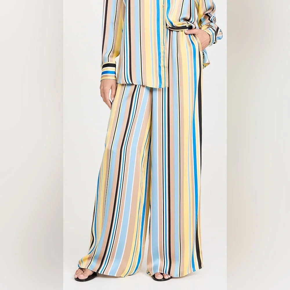 Favorite Daughter Easy Wide Leg Pants in Riviera Stripe - Picture 1 of 5